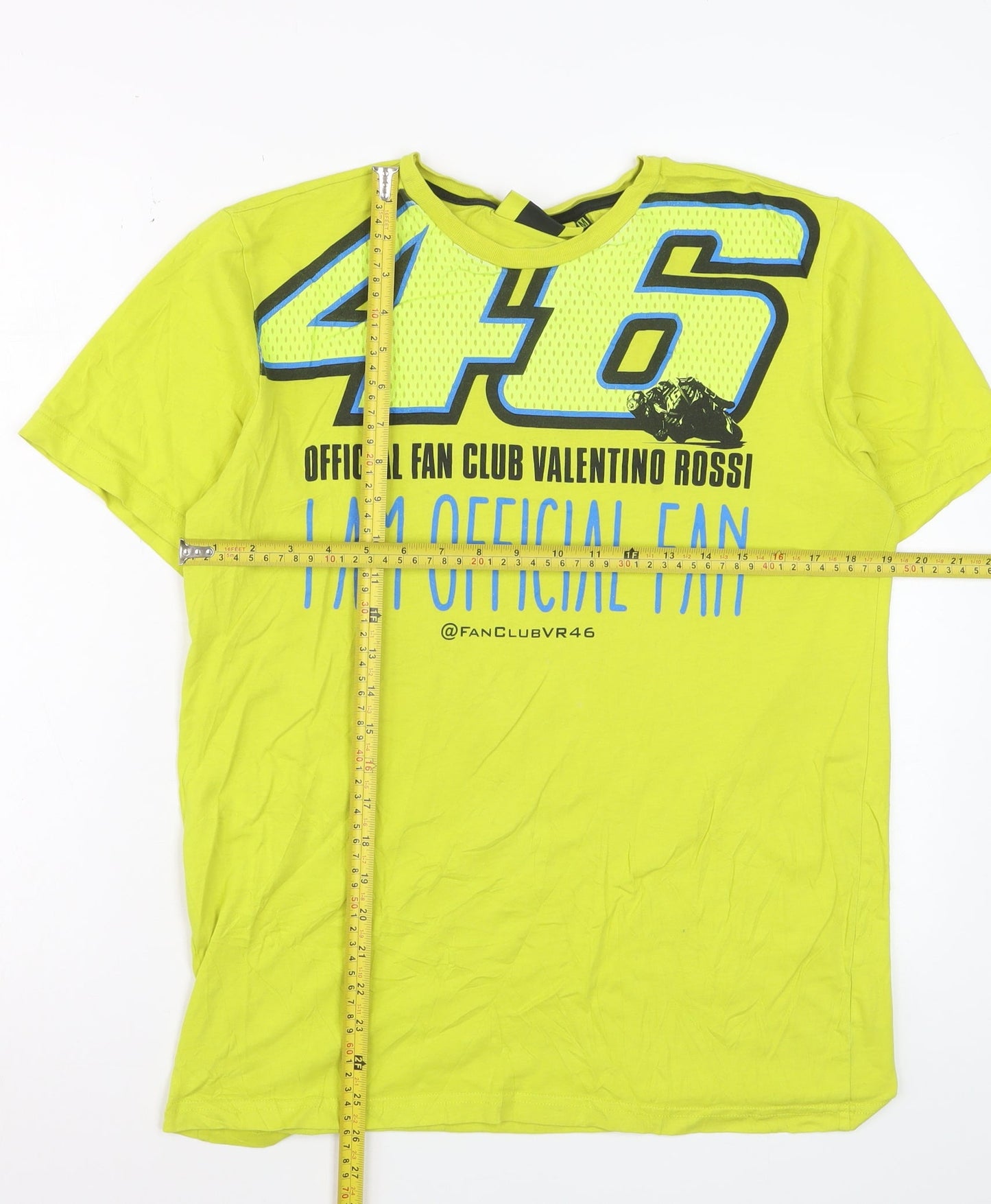 Valentino Rossi Official Fan Club Yellow Men's Medium T-Shirt 46 Graphic Print