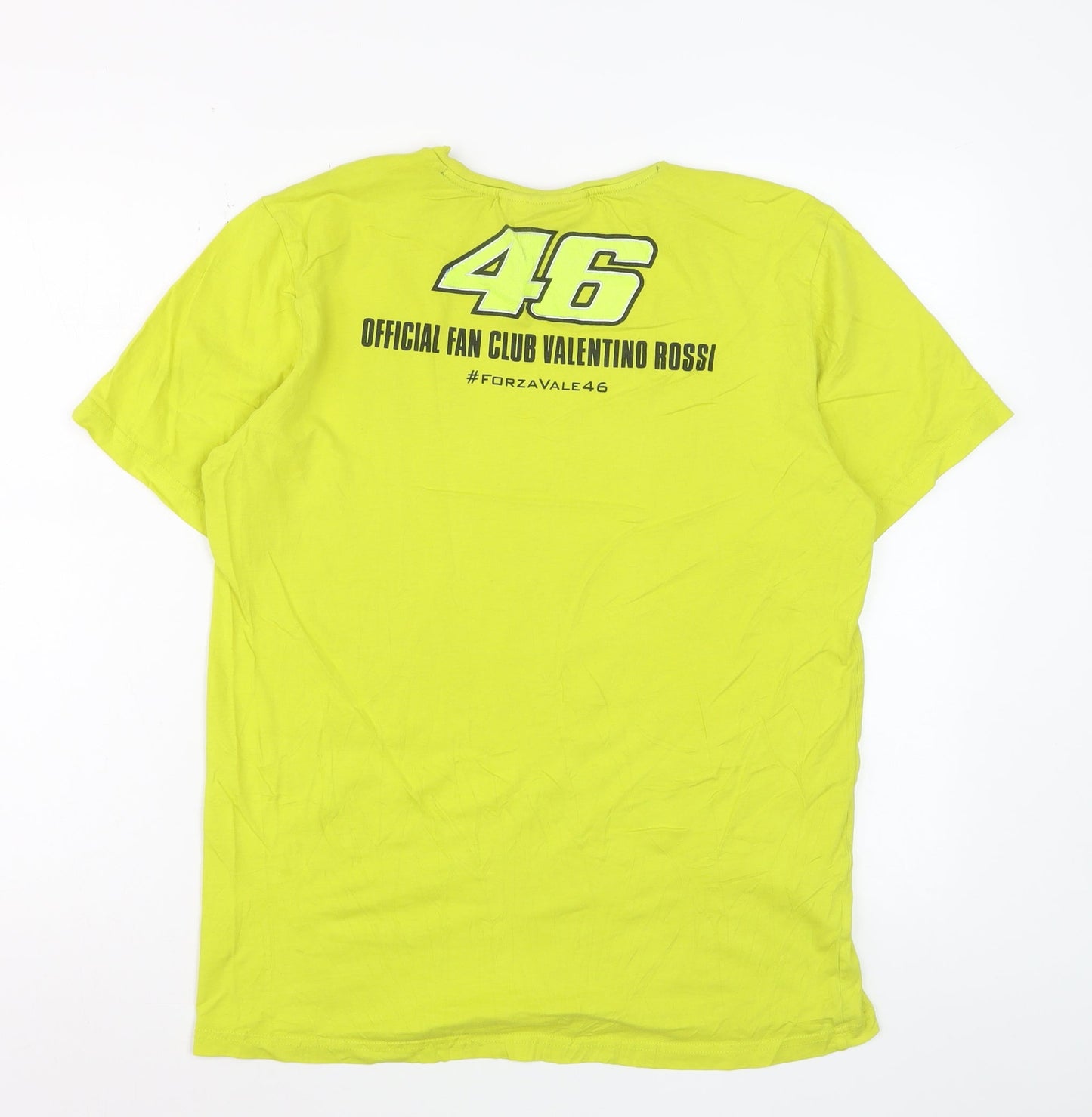 Valentino Rossi Official Fan Club Yellow Men's Medium T-Shirt 46 Graphic Print