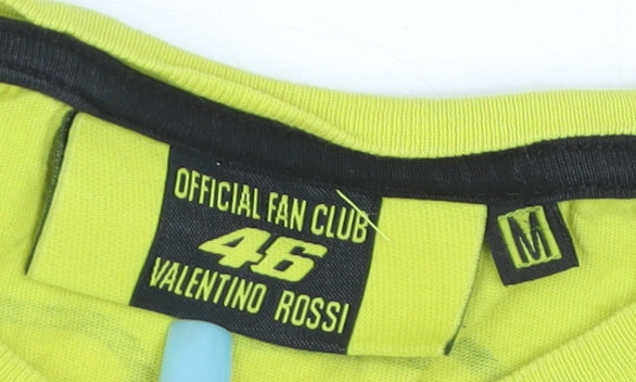 Valentino Rossi Official Fan Club Yellow Men's Medium T-Shirt 46 Graphic Print