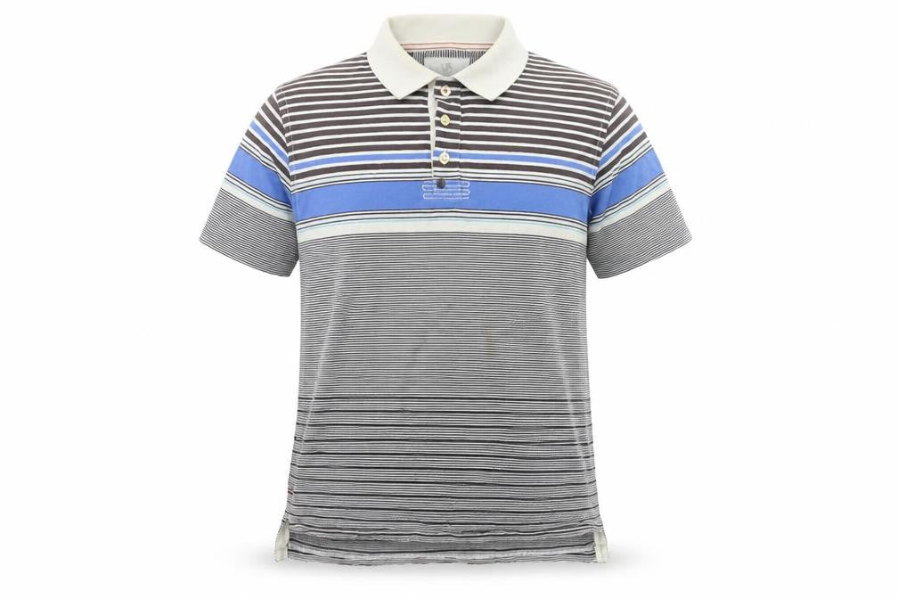 White Stuff Men’s Multicoloured Striped Cotton Polo Shirt Size L