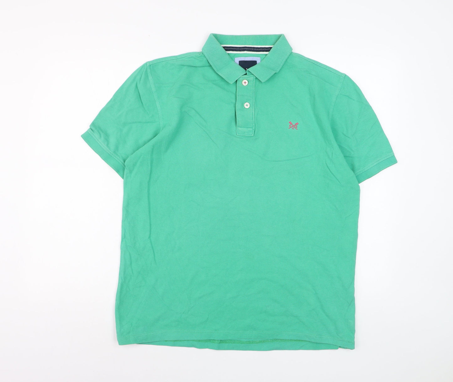 Crew Clothing Company Men's Green Polo Shirt Size L Cotton