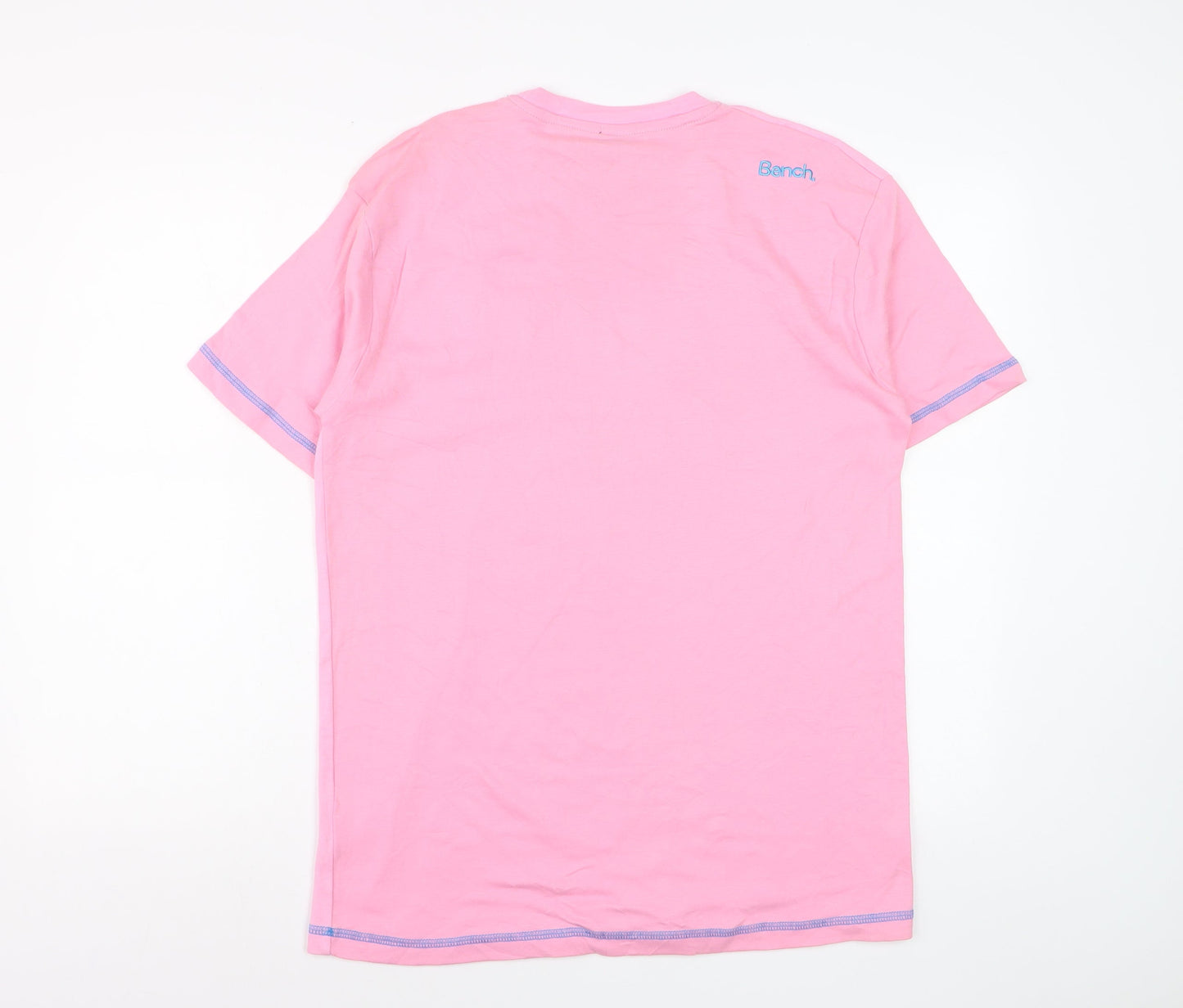 Bench Men's Pink Cotton Graphic Logo T-Shirt XL