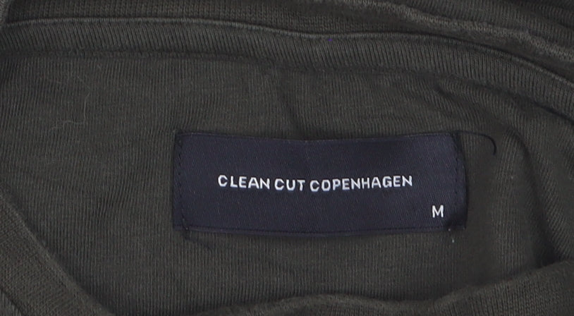 Clean Cut Copenhagen Men's Khaki Crew Neck Organic Cotton T-Shirt M