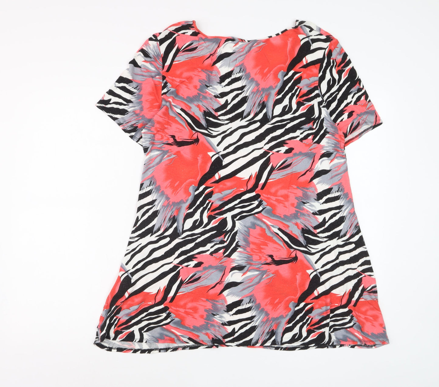 Saloos Womens Multicoloured Animal Print Short Sleeve Jersey T-Shirt M