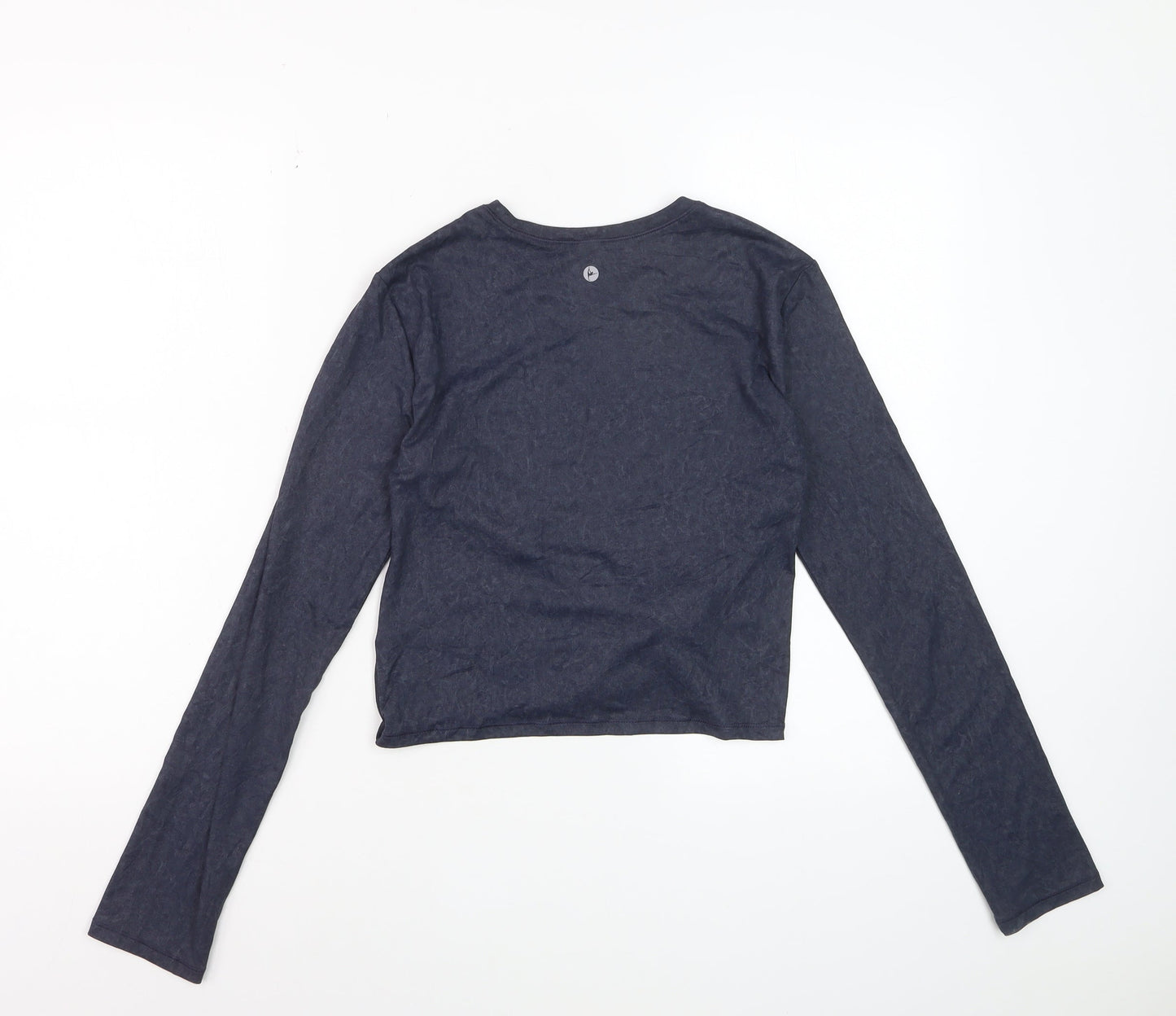 90 Degree By Reflex Womens Blue XS Cropped Long Sleeve Active Top
