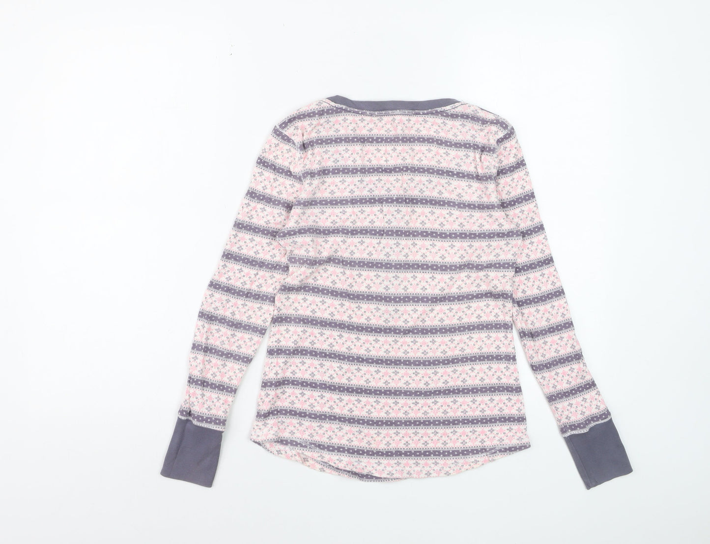 Victoria's Secret Women's Pink Fair Isle Long Sleeve Pyjama Top M