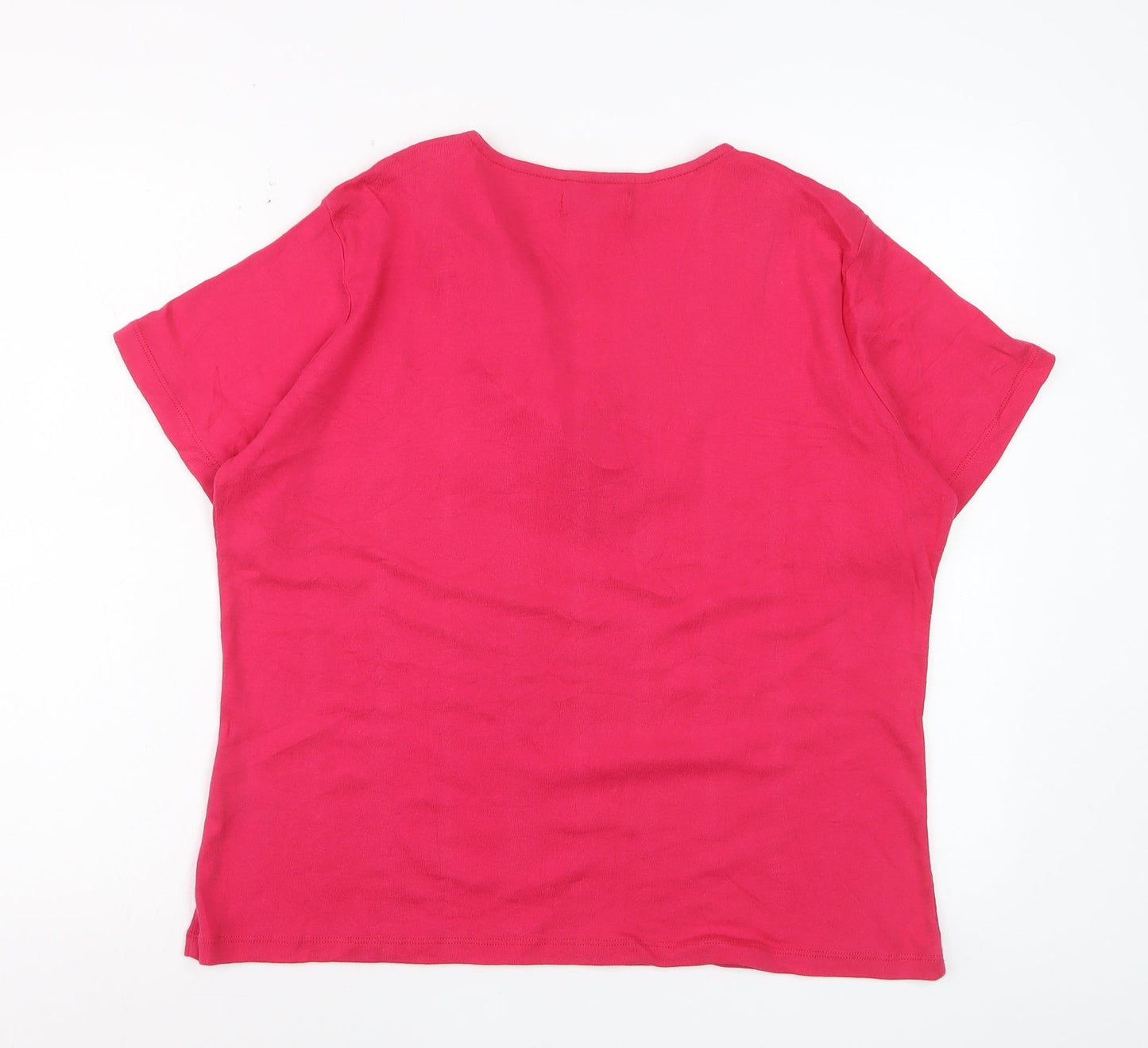 Bonmarché Women’s Pink Embroidered Cotton Tunic Blouse Size L