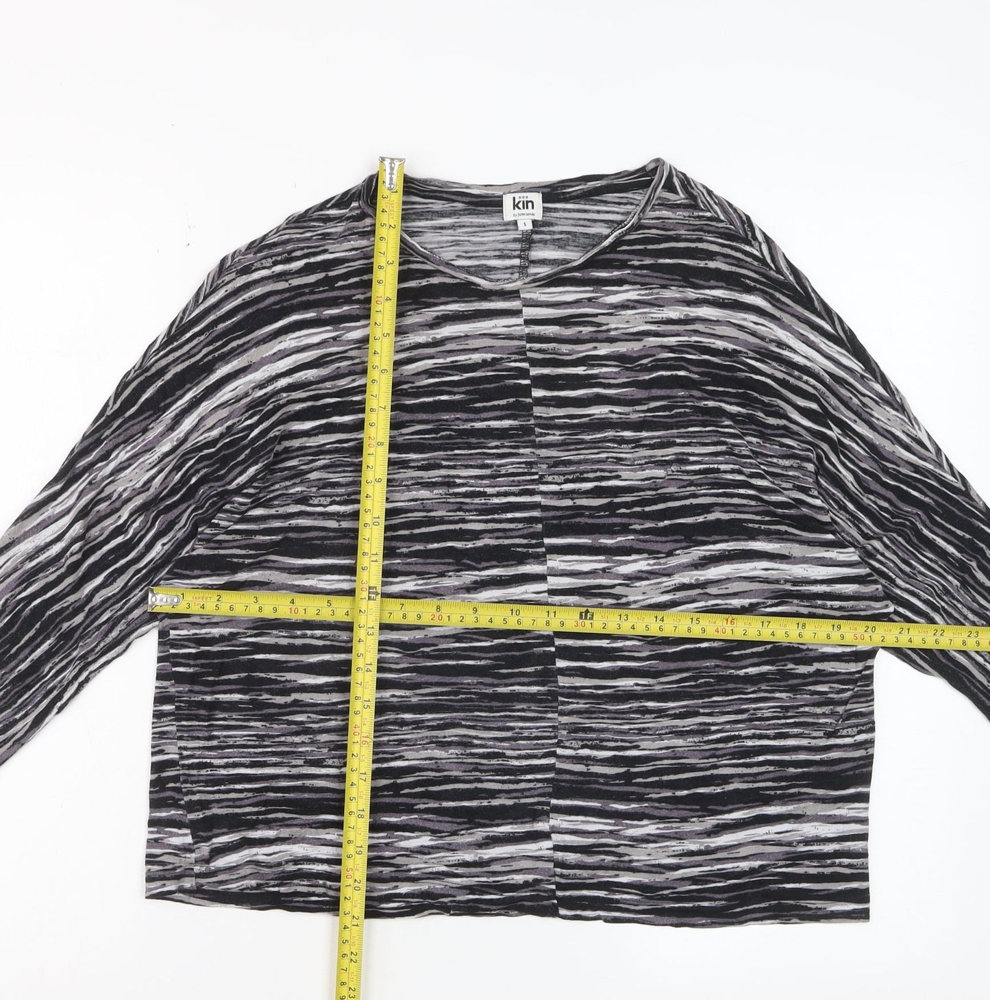 Kin by John Lewis Womens Black Striped Viscose Blouse S