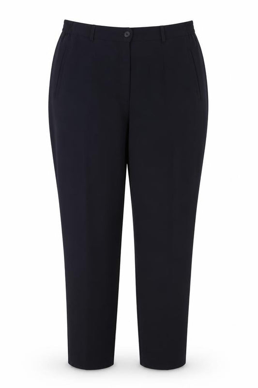Lucia Women Navy Wool Blend Tapered Trousers Size 16