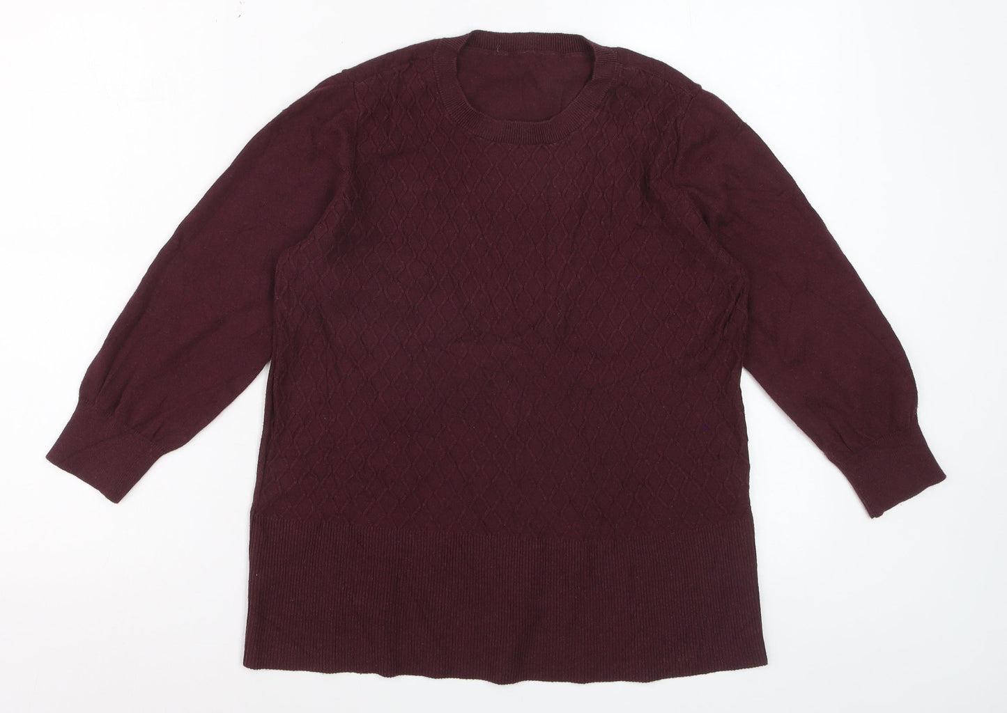 Oasis Womens Purple Long Sleeve Crew Neck Knit Jumper Size M