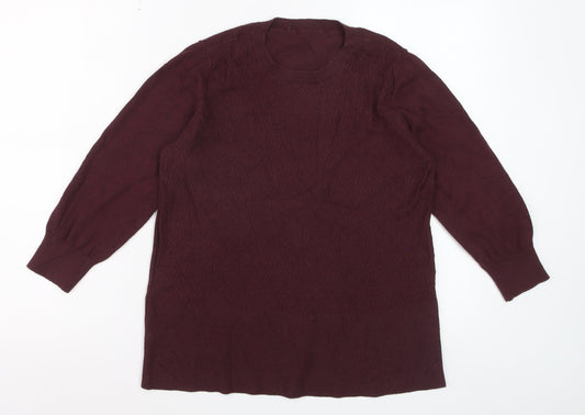 Oasis Womens Purple Long Sleeve Crew Neck Knit Jumper Size M