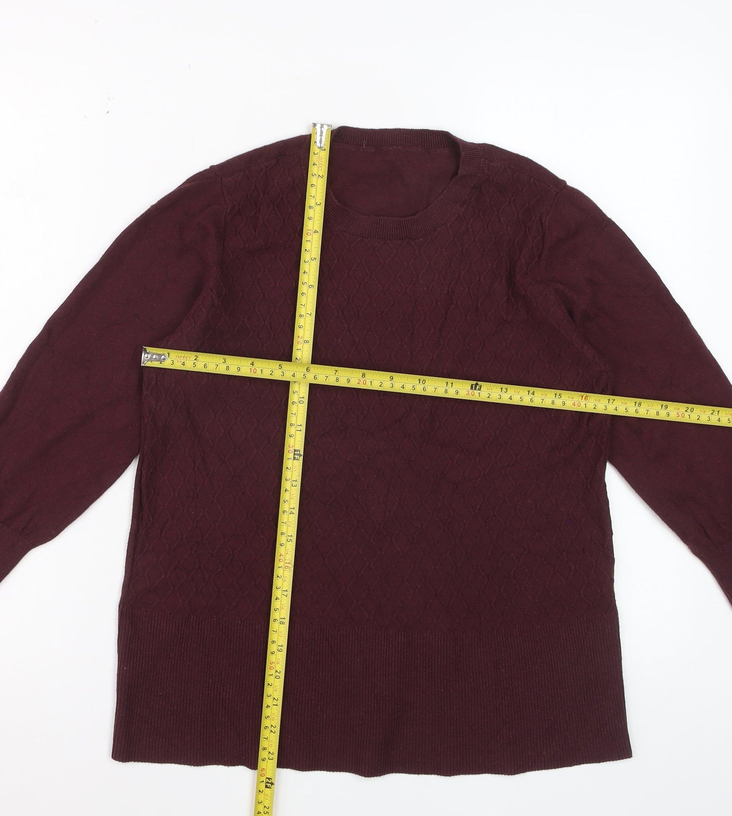 Oasis Womens Purple Long Sleeve Crew Neck Knit Jumper Size M