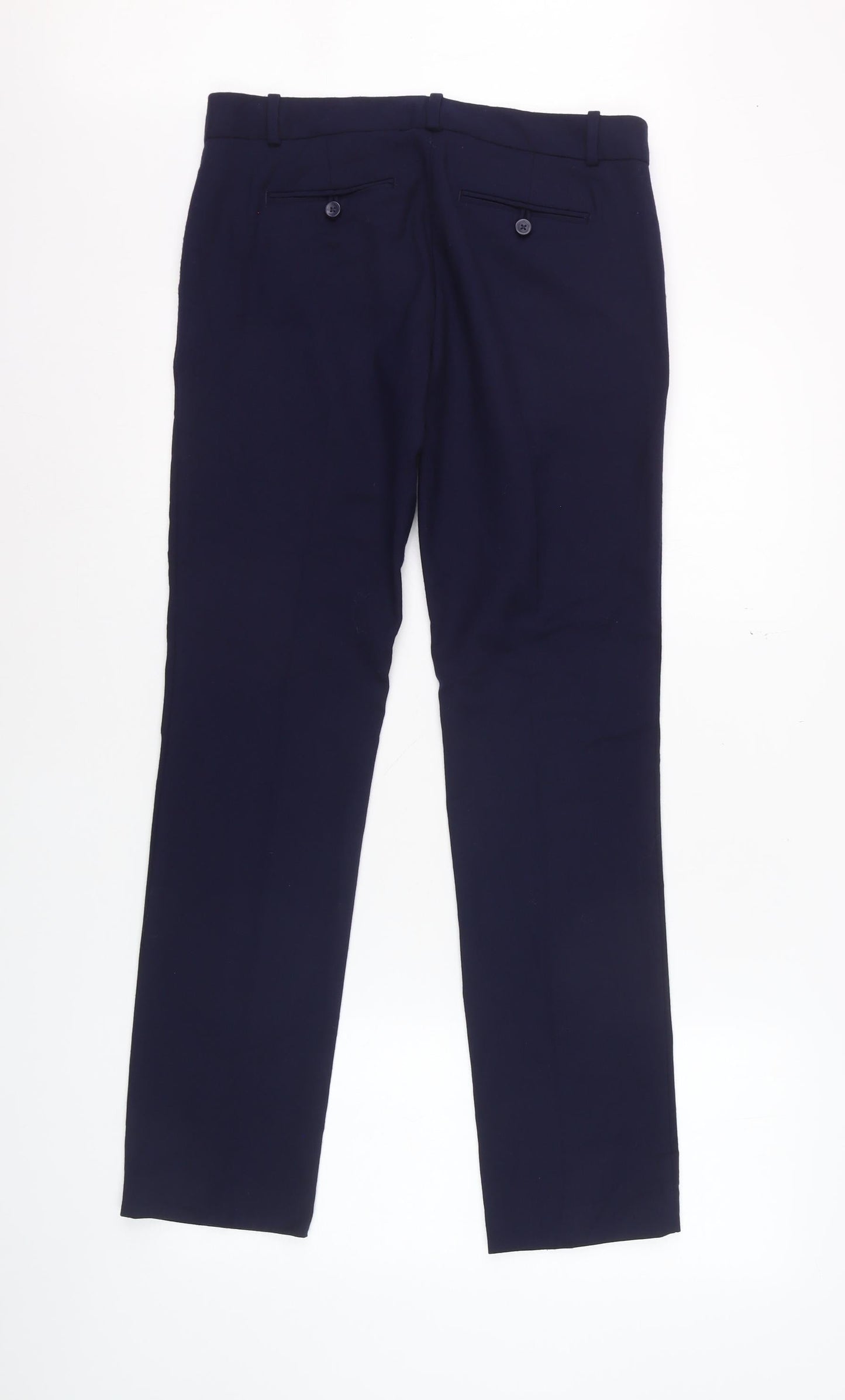 Gap Women's Blue Wool Blend True Straight Petite Trousers Size 4