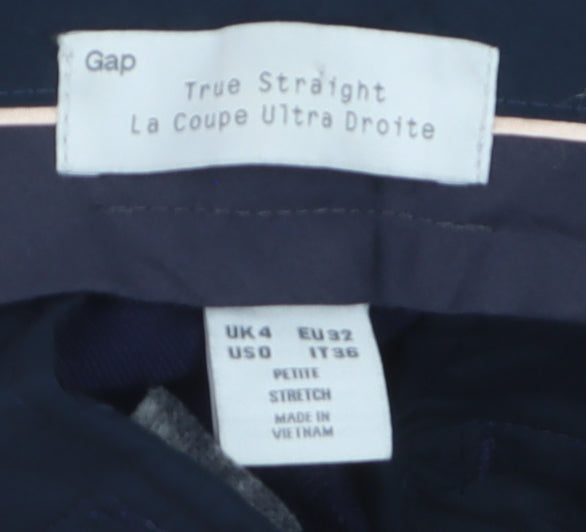 Gap Women's Blue Wool Blend True Straight Petite Trousers Size 4