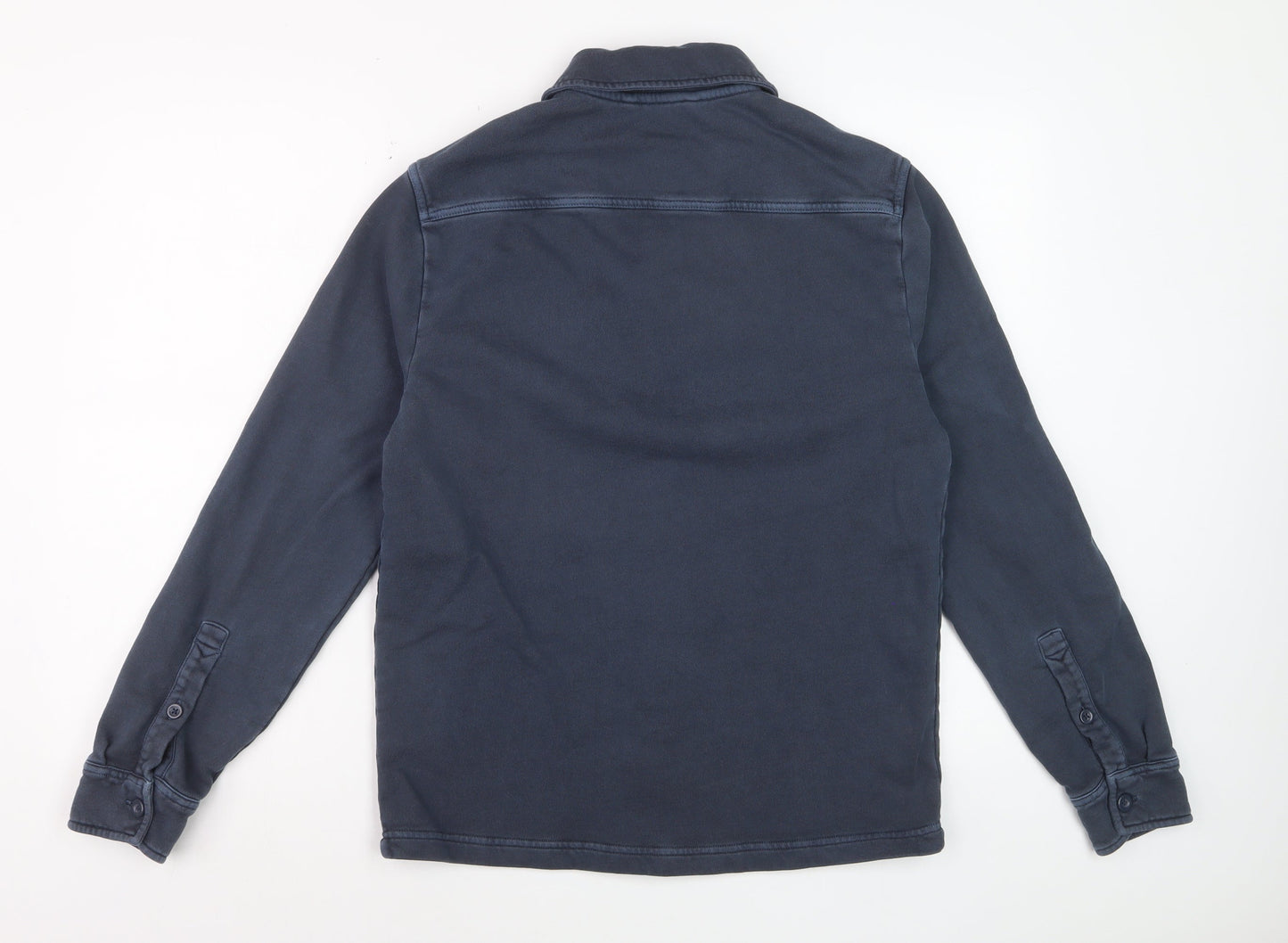 Marks and Spencer Men's Blue Cotton Long Sleeve Casual Shirt S