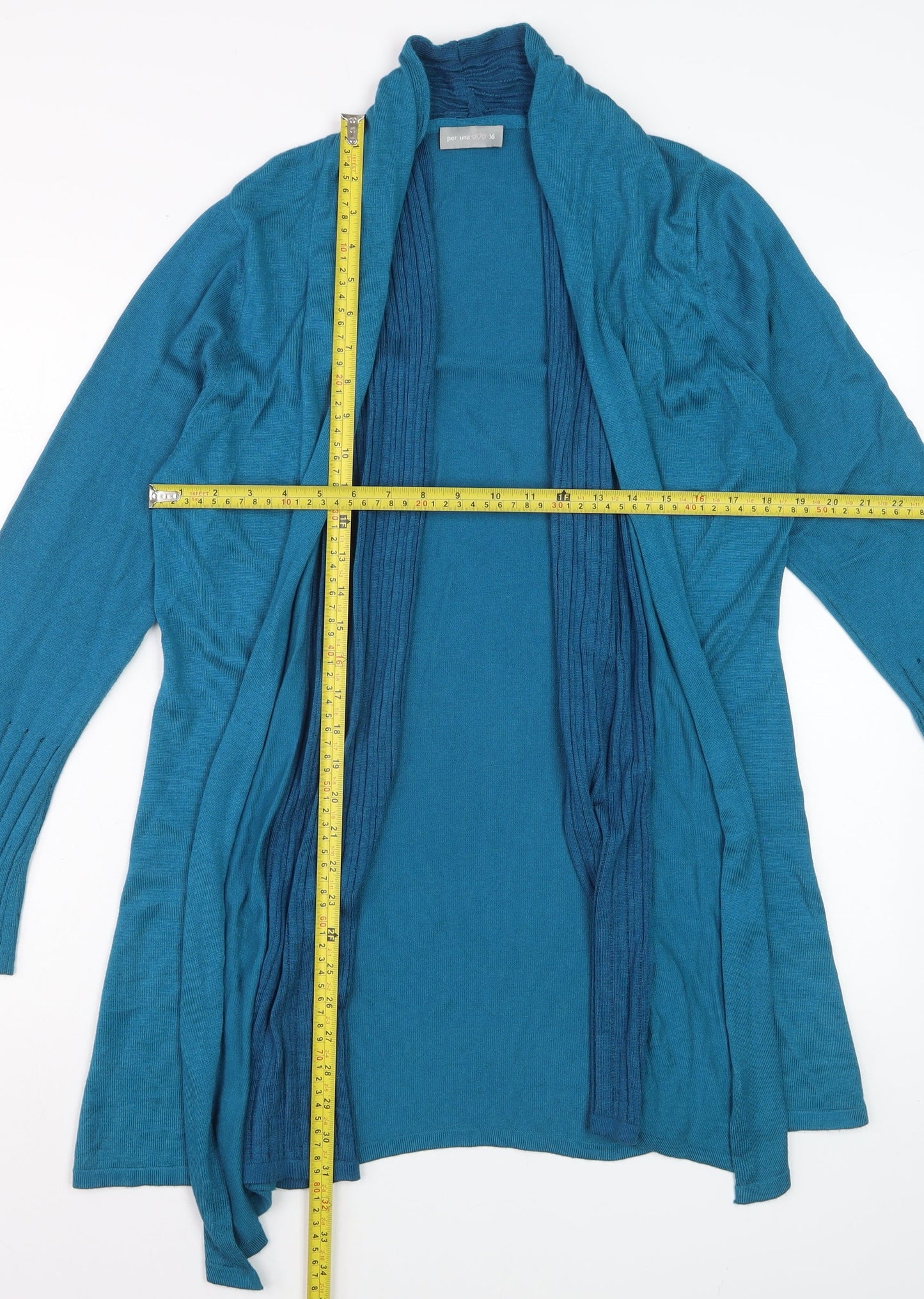 Marks and Spencer Women Blue Long Sleeve Open Cardigan Size 16