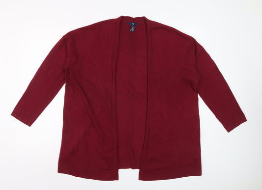 Gap Womens Red XL Open Front Long Sleeve Knit Cardigan