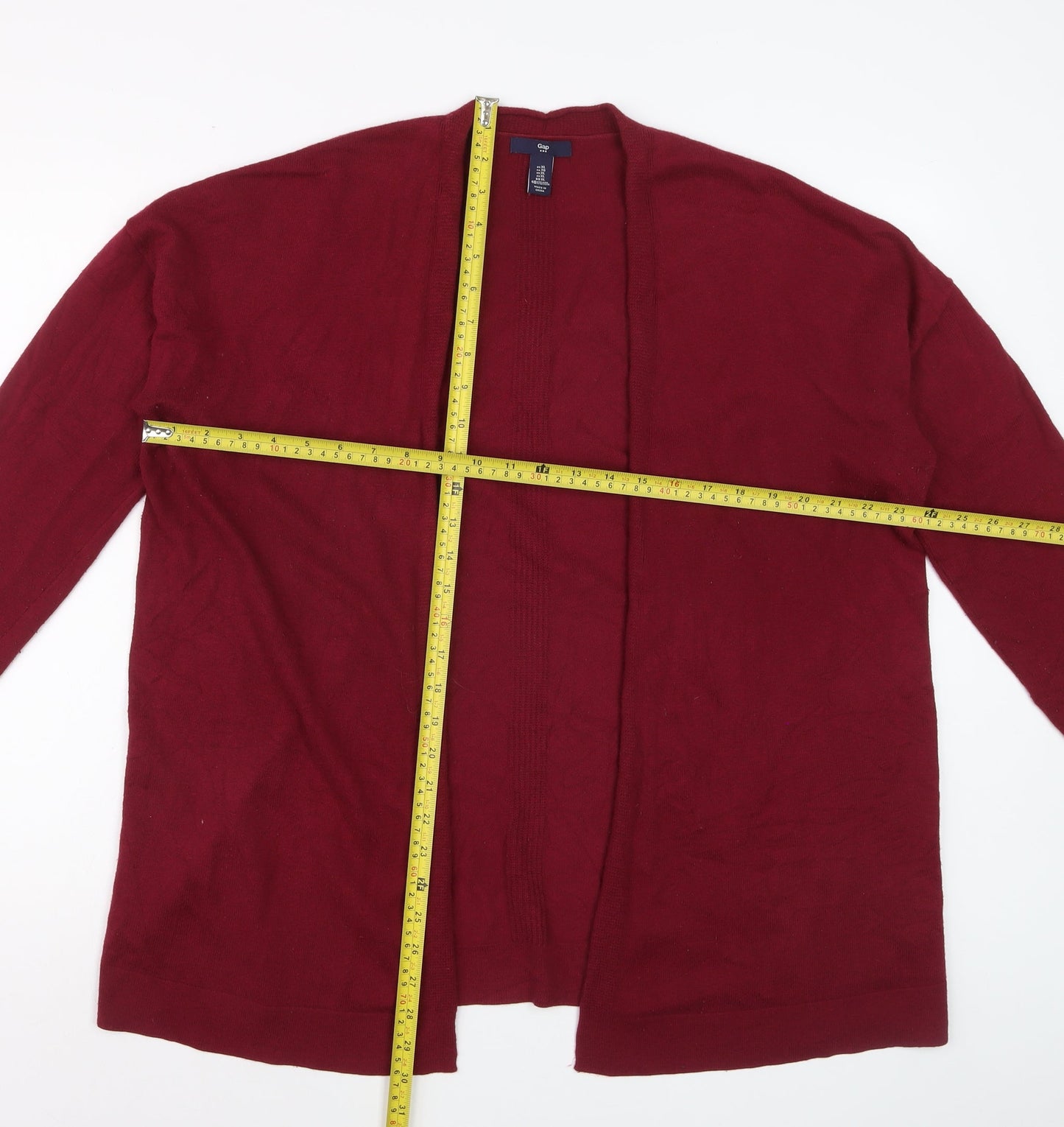 Gap Womens Red XL Open Front Long Sleeve Knit Cardigan