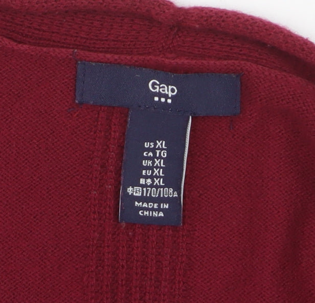Gap Womens Red XL Open Front Long Sleeve Knit Cardigan