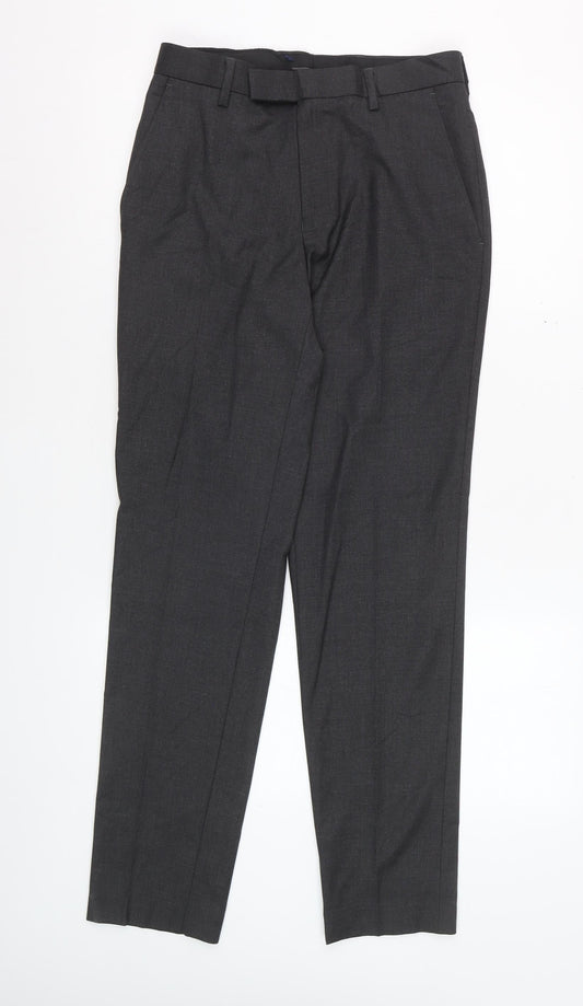 Marks and Spencer Men's Grey Regular Fit Dress Trousers 28W 31L