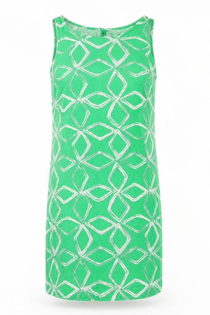 Marks & Spencer Women Green Linen Blend Shift Dress Size 6