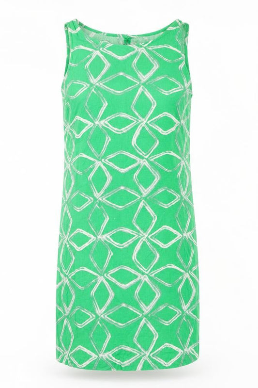 Marks and Spencer Women Green Linen Blend Shift Dress Size 6