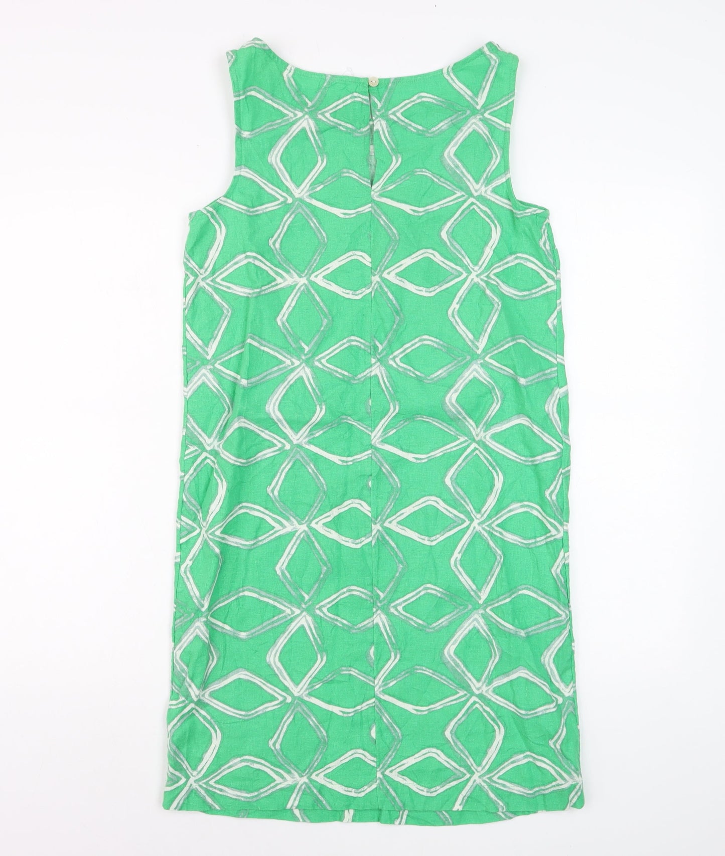 Marks and Spencer Women Green Linen Blend Shift Dress Size 6