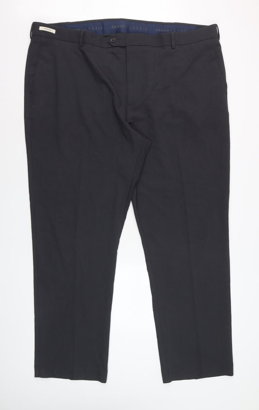 Farah Classic Men's Black 48x33 Stretch Smart Trousers