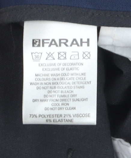 Farah Classic Men's Black 48x33 Stretch Smart Trousers