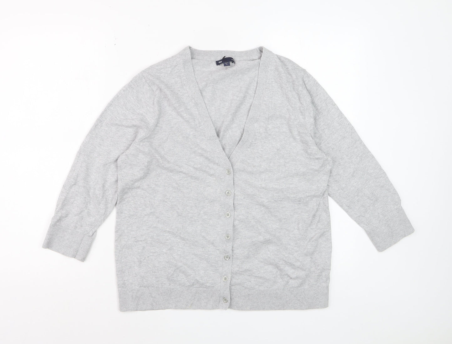 Gap Women’s Grey Cotton V-Neck Long Sleeve Cardigan XL