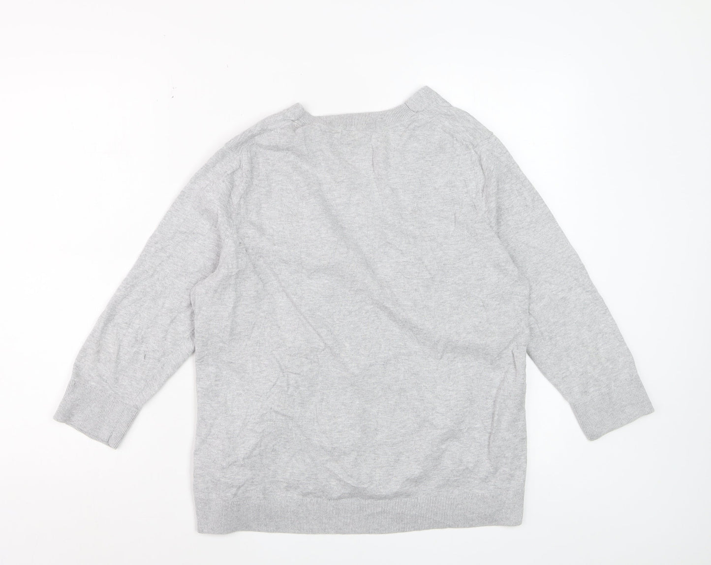 Gap Women’s Grey Cotton V-Neck Long Sleeve Cardigan XL