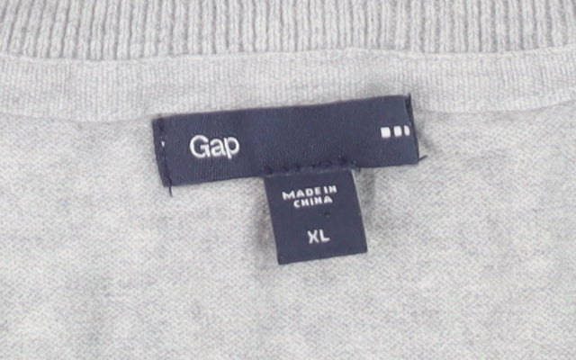 Gap Women’s Grey Cotton V-Neck Long Sleeve Cardigan XL