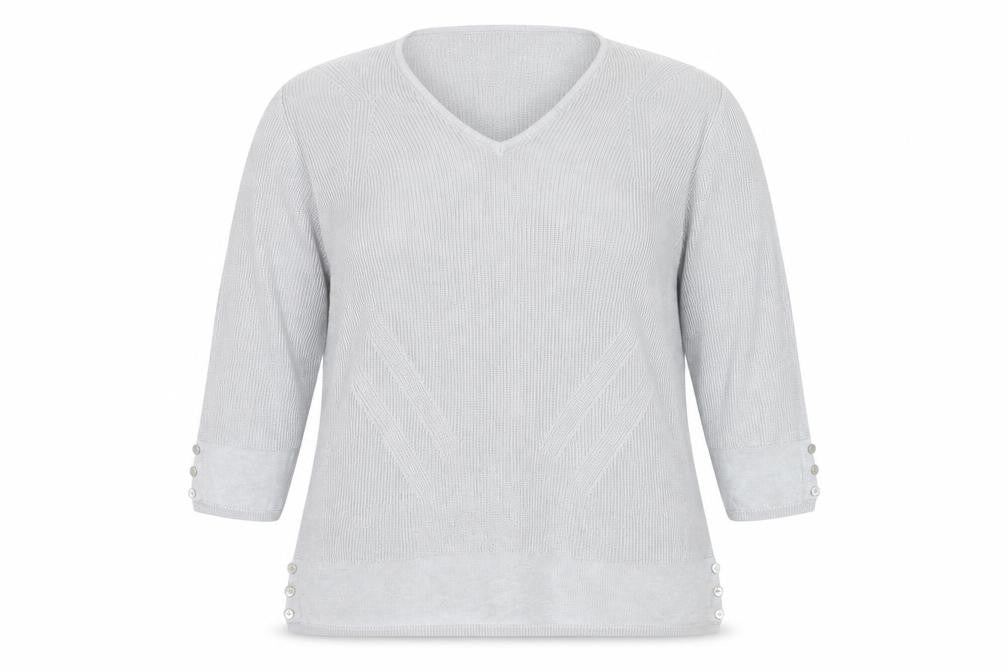 Marks & Spencer Women’s Grey V-Neck Knit Jumper Size 14