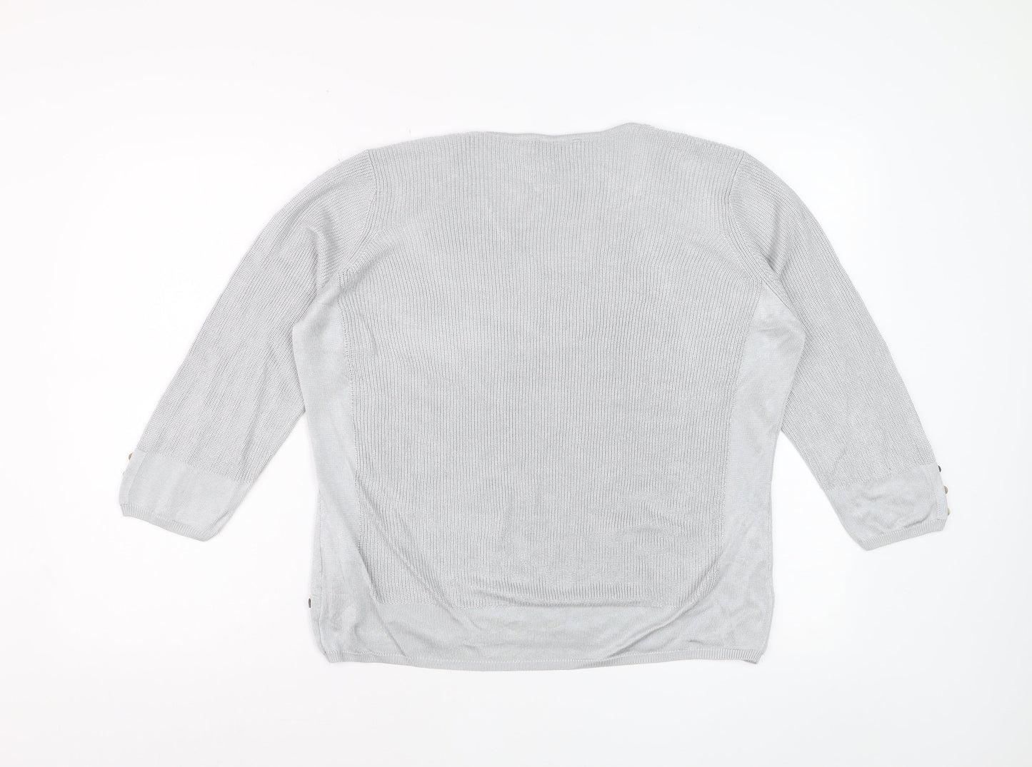 Marks and Spencer Women’s Grey V-Neck Knit Jumper Size 14