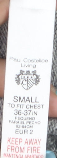 Paul Costelloe Mens Grey Wool Cashmere 1/2 Zip Jumper Size S