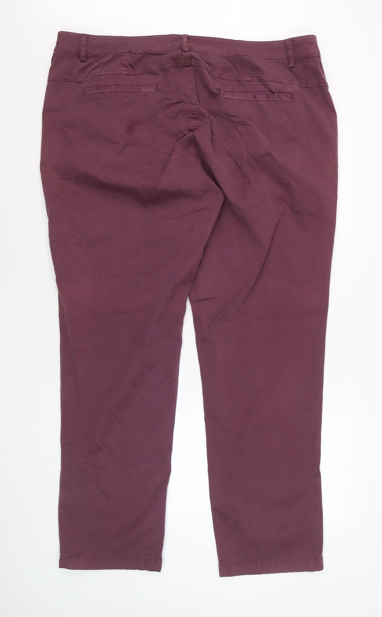 Orvis Womens Plum Cotton Blend Chino Trousers Size 20