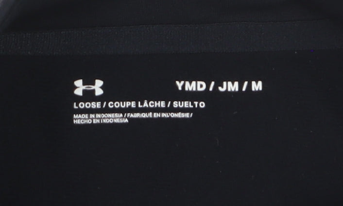 Under Armour Boys Black & Red Track Jacket Full Zip Polyester M