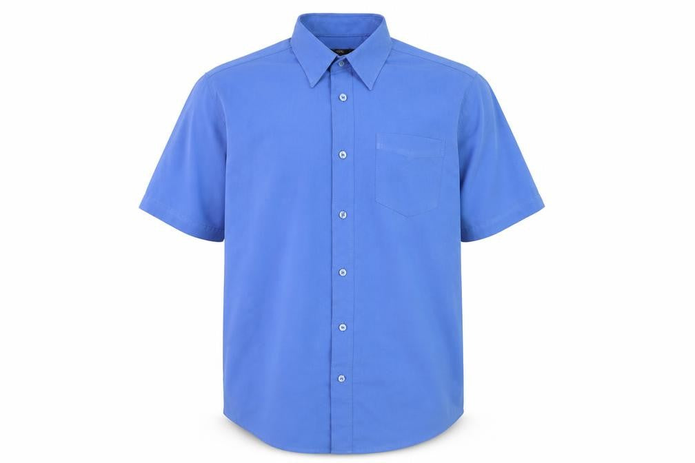 Cotton Traders Mens Blue Short Sleeve Button-Up Casual Shirt Size M