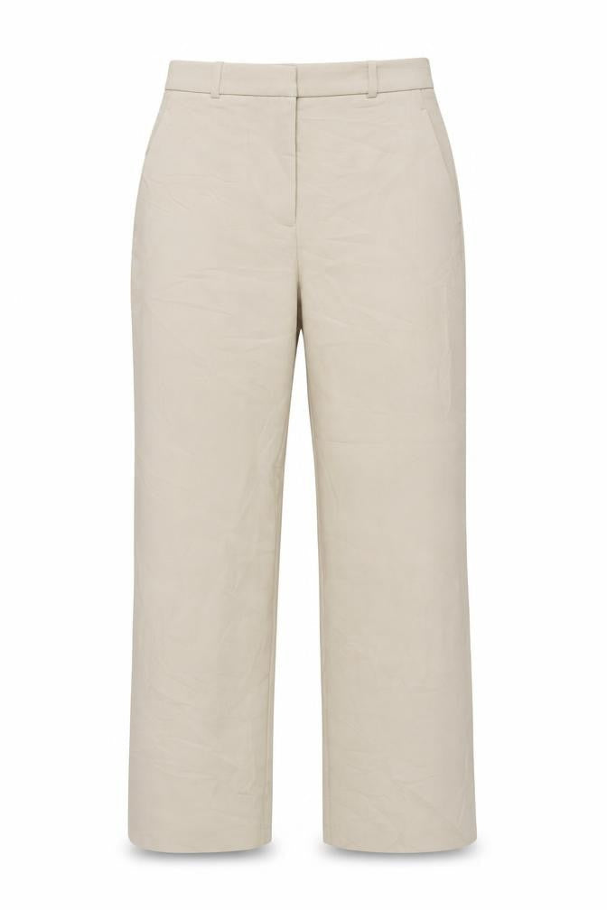 Zara Women Beige High Rise Straight Trousers Size S 26 in