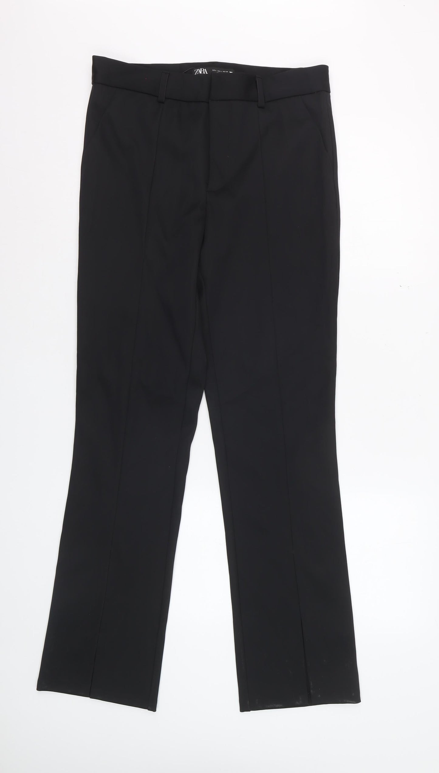 Zara Women Black L Slim Fit Dress Pants Smart Work Trousers