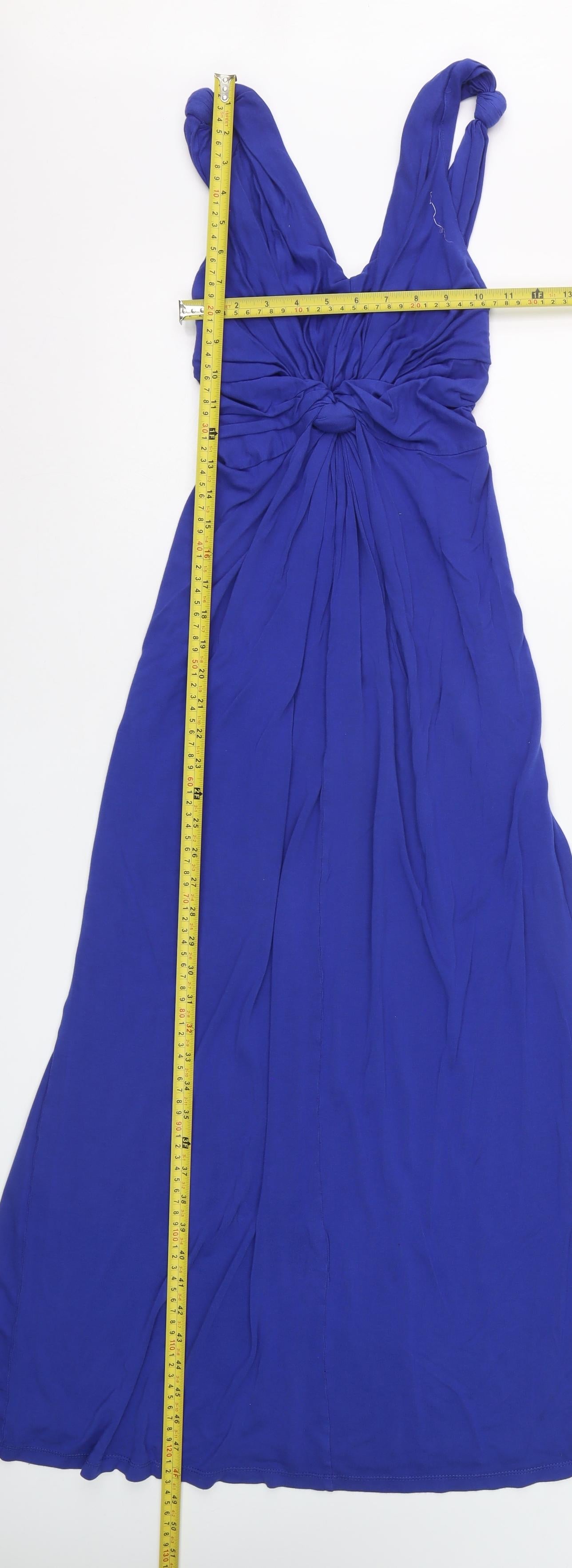 Next Women Blue Size 10 Viscose Sleeveless Maxi Dress