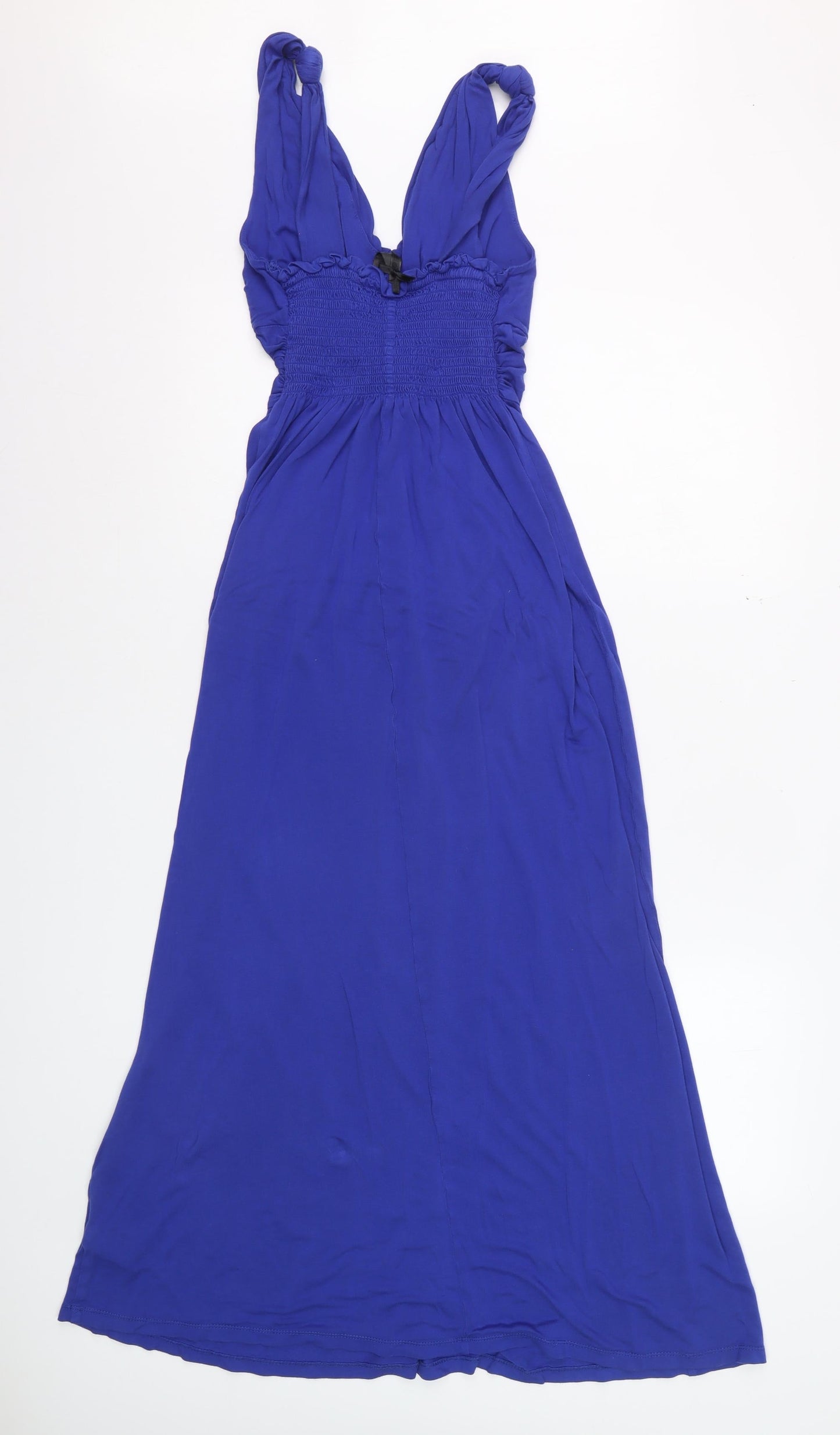 Next Women Blue Size 10 Viscose Sleeveless Maxi Dress