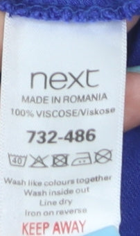 Next Women Blue Size 10 Viscose Sleeveless Maxi Dress