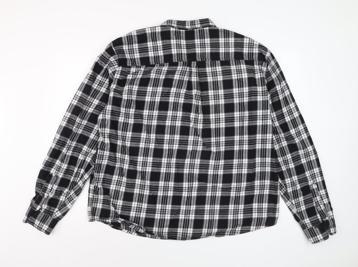 Peacocks Men's Black Check Flannel 2XL Long Sleeve Button-Up Shirt