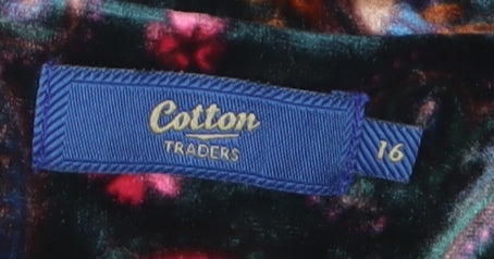 Cotton Traders Women’s Multicoloured Paisley Velvet Pullover Sweatshirt UK 16