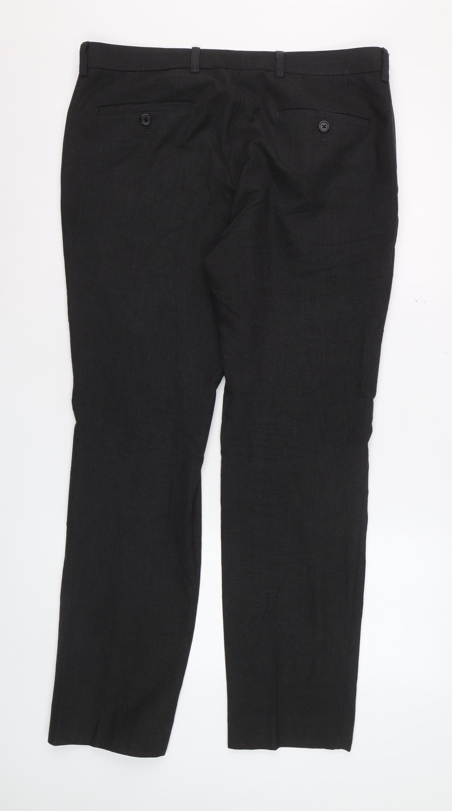 Next Men's Black 34x31 Regular Fit Dress Trousers