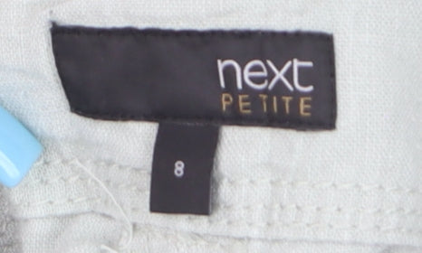 Next Petite Women’s Light Green Linen Blend Wide-Leg Trousers Size 8