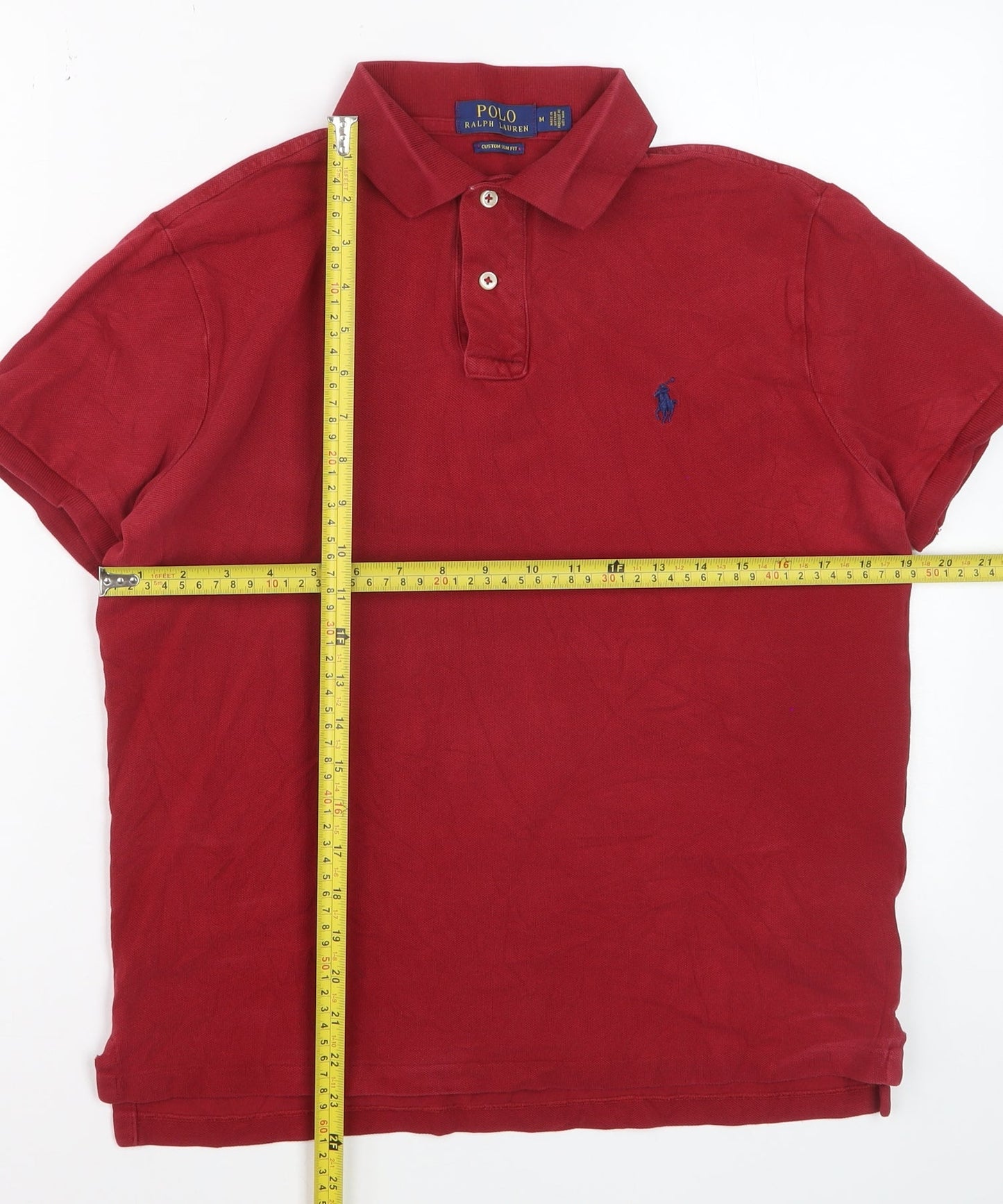 Ralph Lauren Men's Red Slim Fit Cotton Polo Shirt M