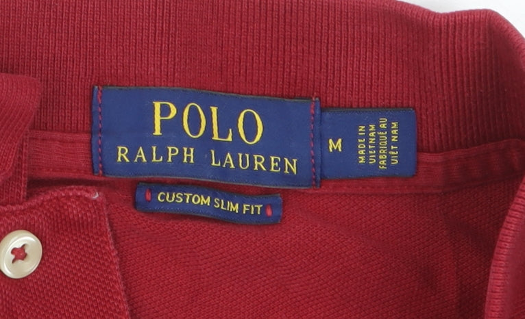 Ralph Lauren Men's Red Slim Fit Cotton Polo Shirt M