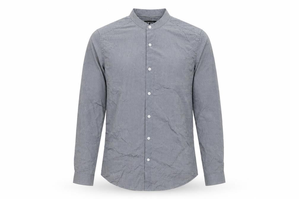 Retro Fire Men's Grey Collared Long Sleeve Formal Shirt Size S